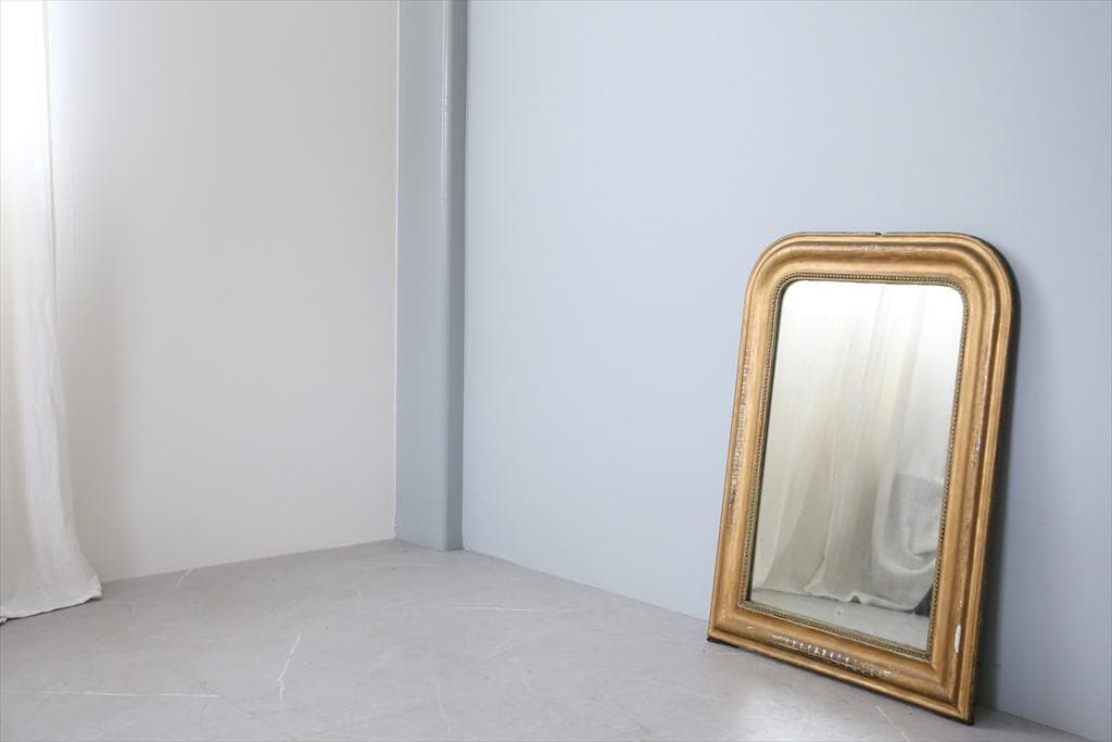 フランスアンティークルイフィリップ様式ミラー/姿見ウォールミラー鏡(86-244