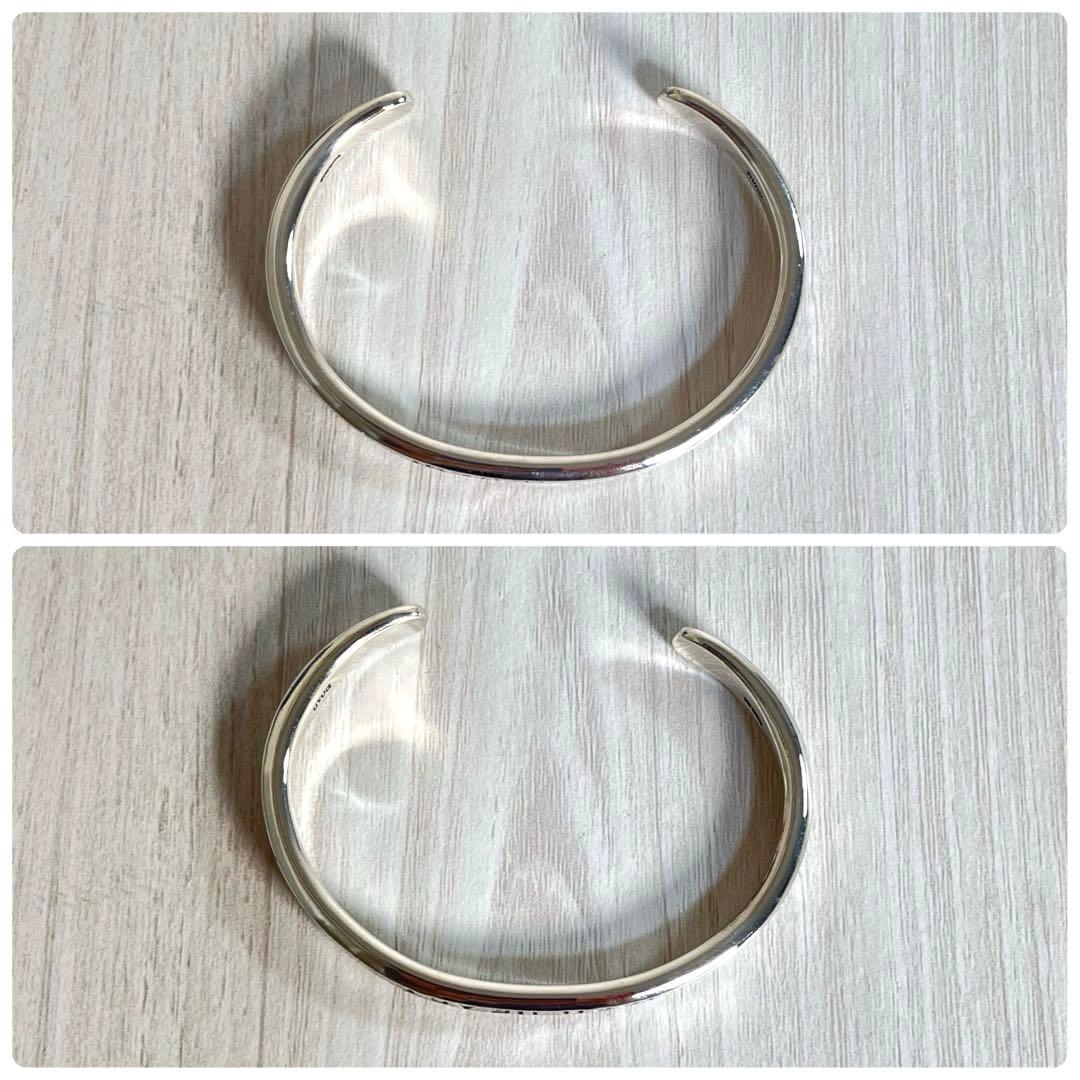 【美品】IRON HEART/アイアンハート　シルバー バングル　ロゴ刻印　銀