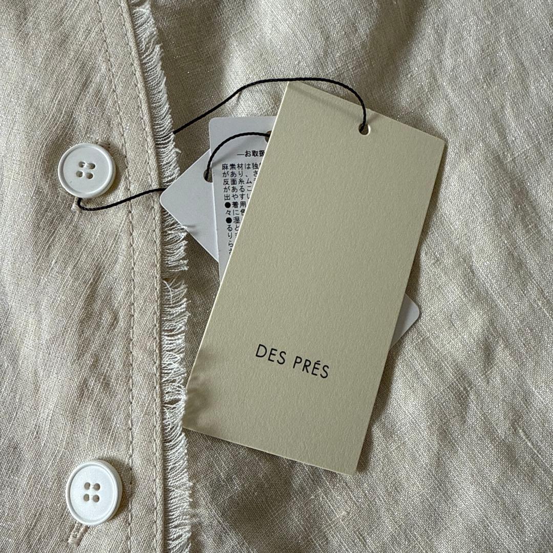【新品】デプレ スパーク リネン ハーフスリーブブラウス
