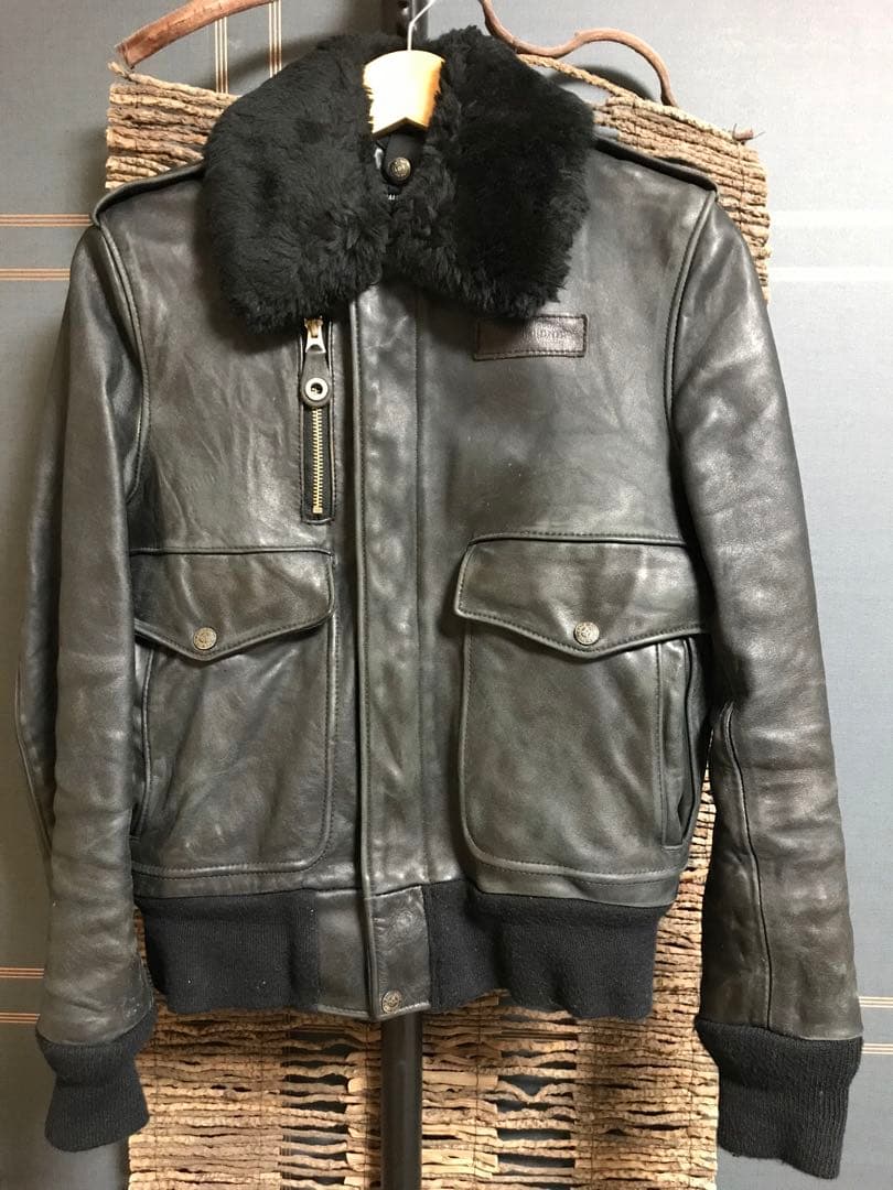 ミセス BACKBONE×Schott G-1レザーショットライダース