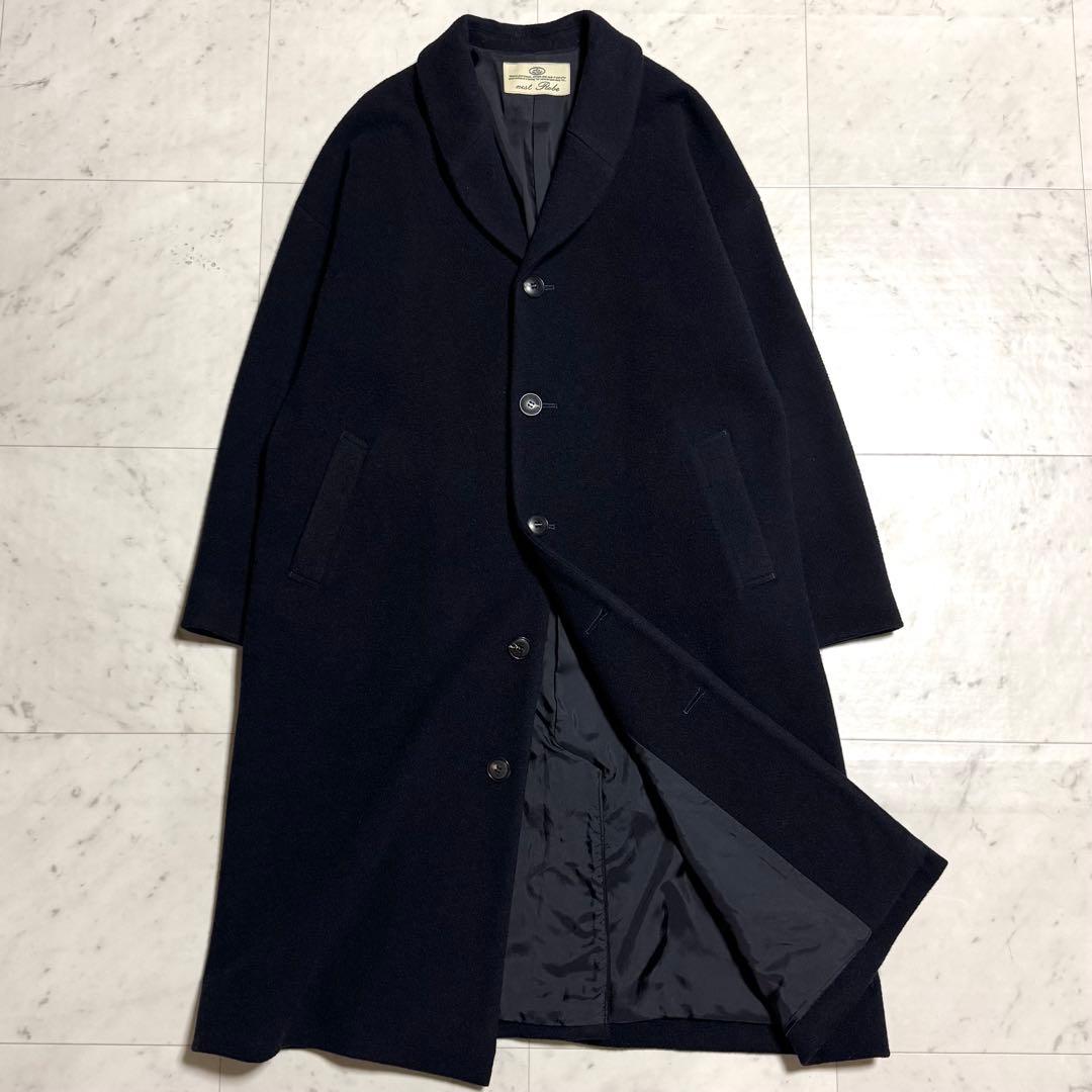 nest Robe ショールカラーロングコート ウール カシミヤ ネイビー F
