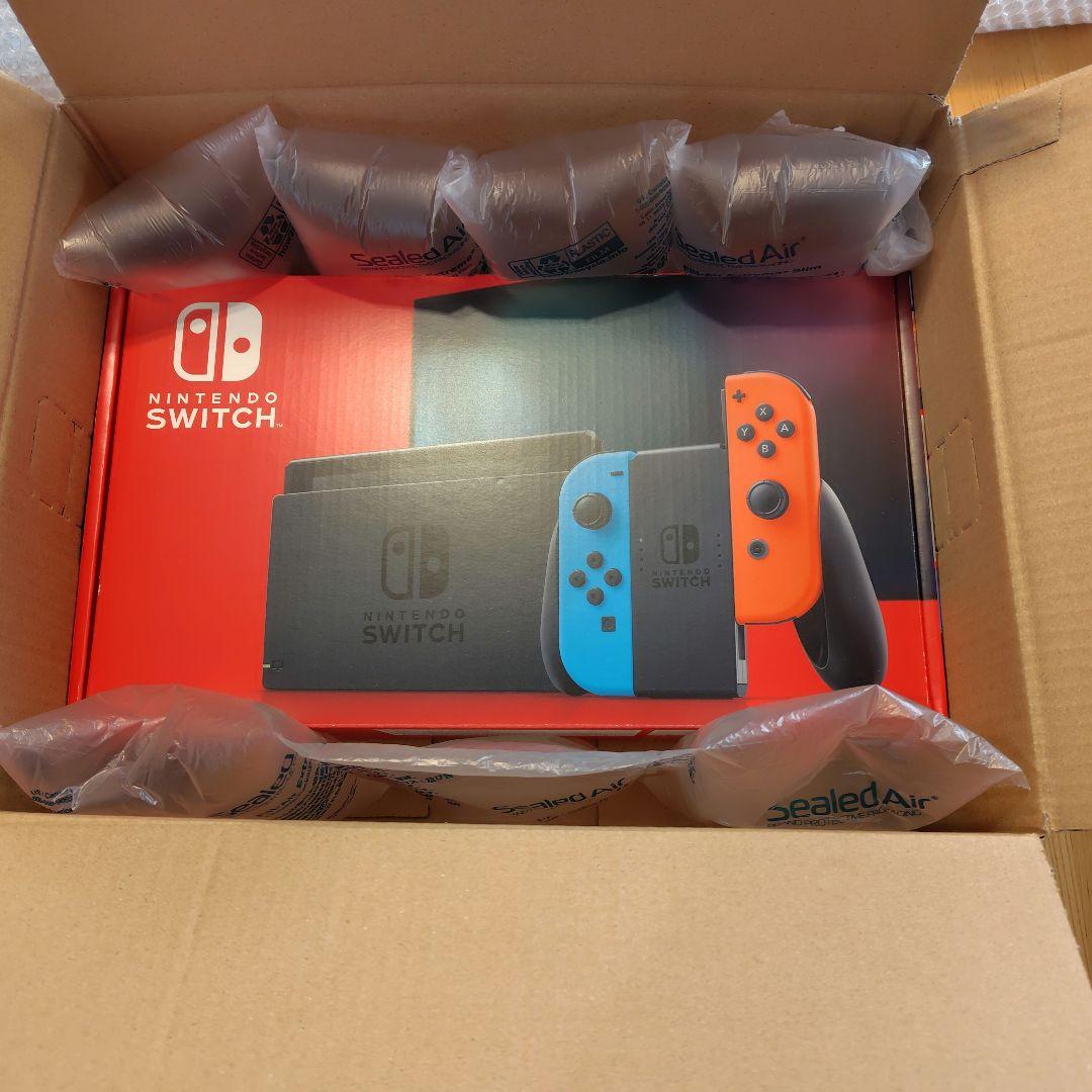 美品　Nintendo Switch 本体、 青/赤Joy-Con 箱あり