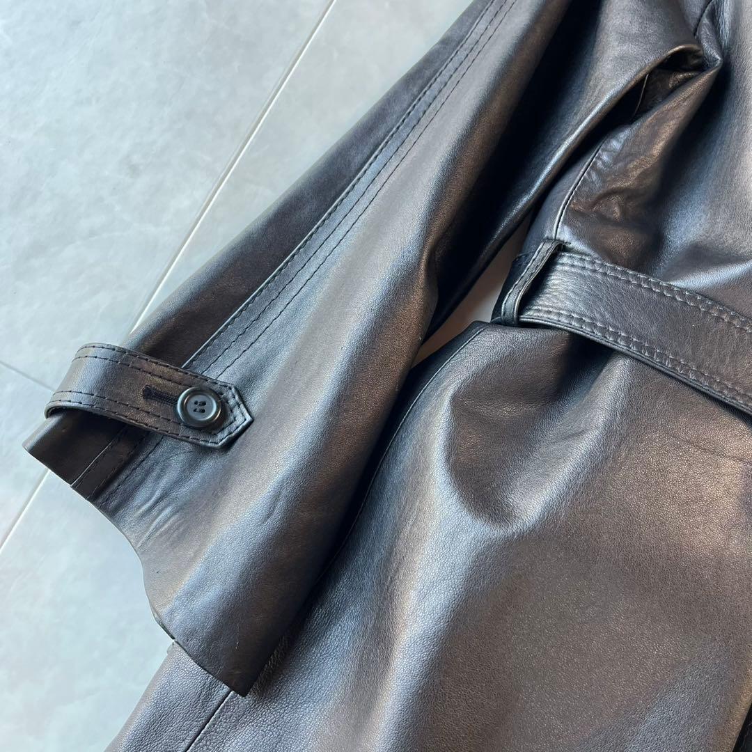 Partina 本革ロングコート 取り外しファーライナー付 黒 11