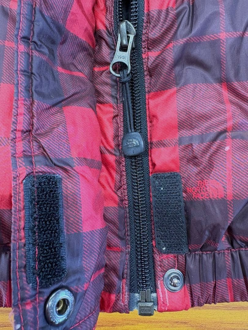 THE NORTH FACE ダウンジャケット レディース80S赤・黒チェック
