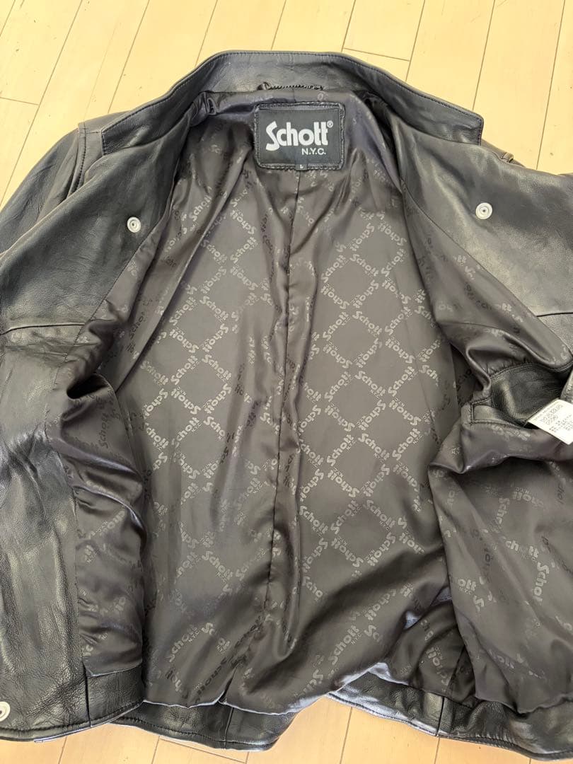 schott ダブルブレストライダース L 羊革
