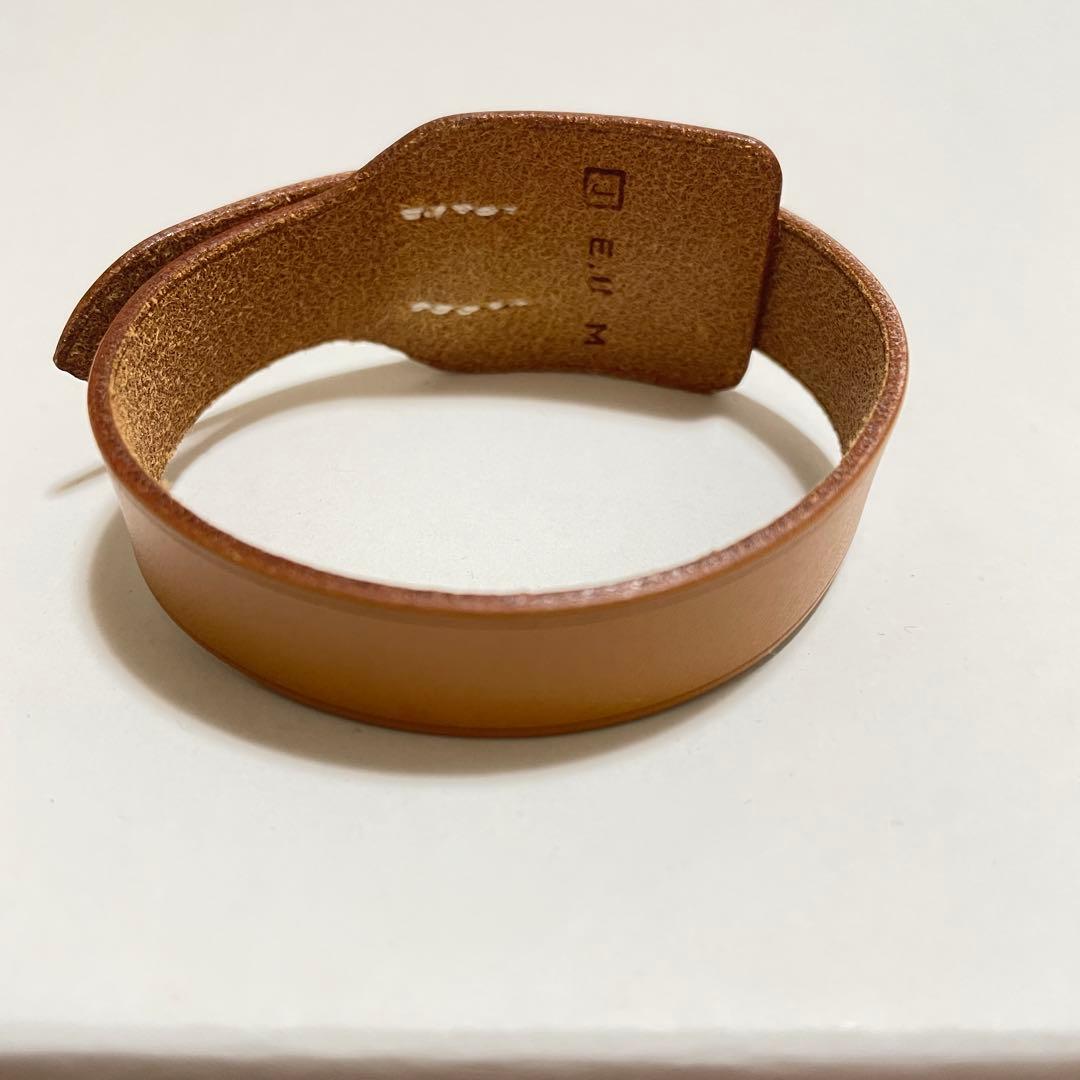 極美品✨エルメス シルバー金具 ベルト レザー ブレスレット バングル