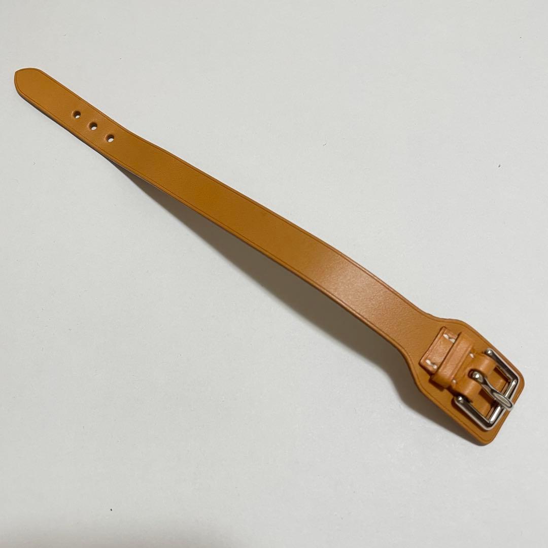 極美品✨エルメス シルバー金具 ベルト レザー ブレスレット バングル