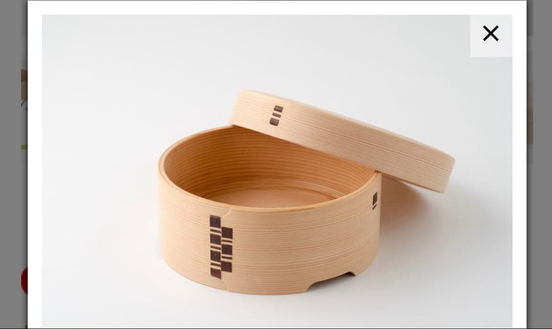 [新品未使用]栗久　3合浅型おひつ　曲げわっぱ　しゃもじ付き