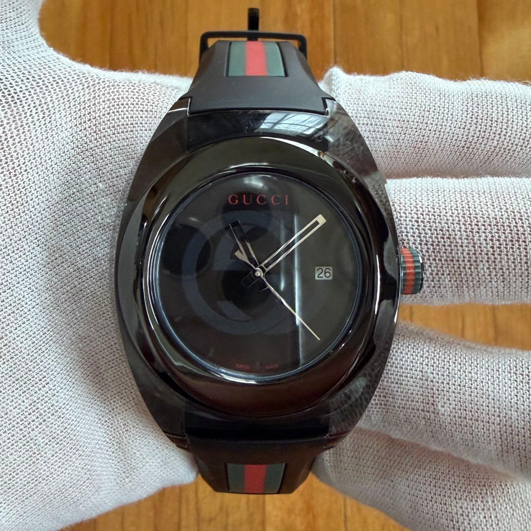 【極美品】GUCCI グッチ メンズ 時計 sync オールブラック ウォッチ