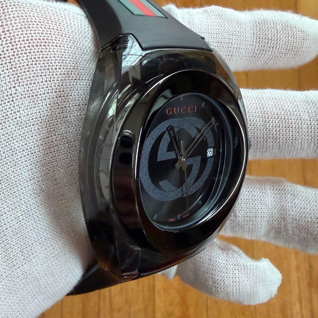 【極美品】GUCCI グッチ メンズ 時計 sync オールブラック ウォッチ