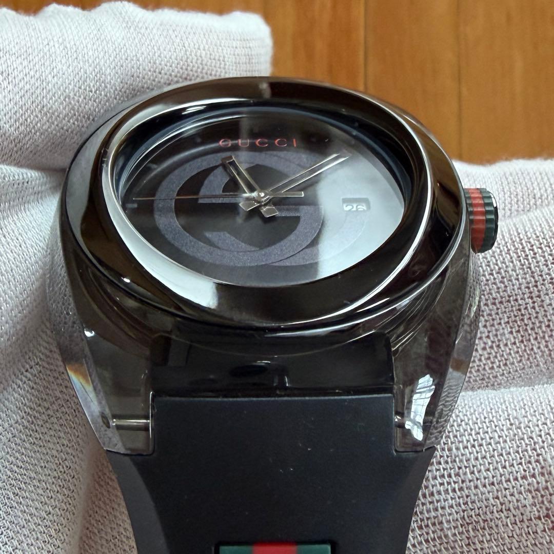 【極美品】GUCCI グッチ メンズ 時計 sync オールブラック ウォッチ