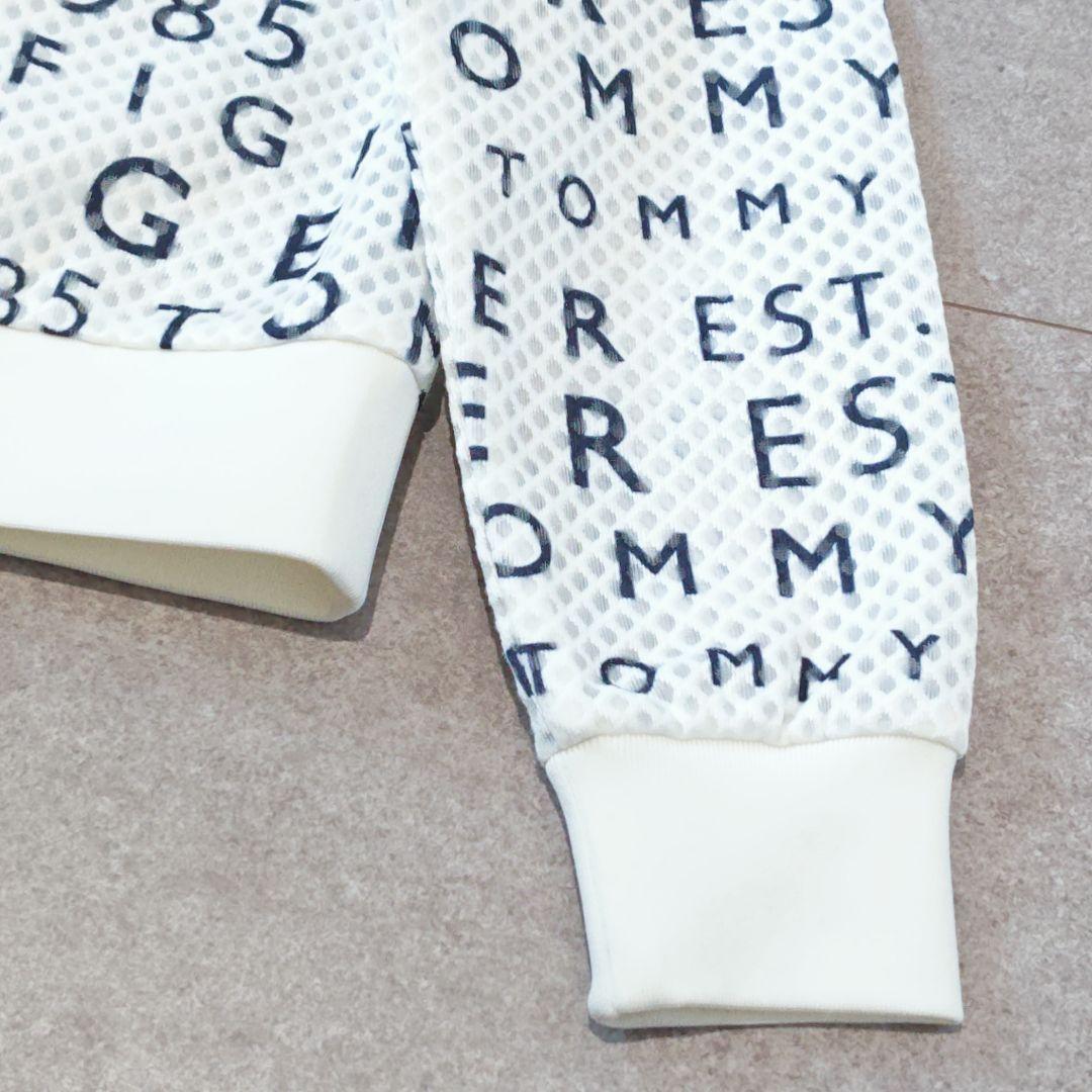 【トミーヒルフィガーゴルフ】ロゴ総柄メッシュブルゾン ジャンパー 袖リブ ゴルフ