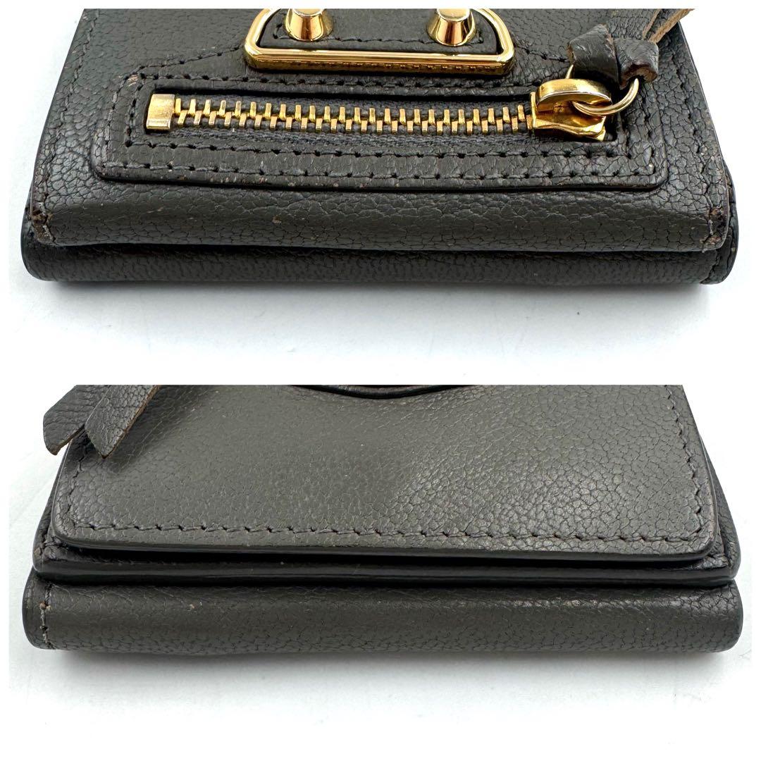 BALENCIAGA✨エッジシティミニウォレット 三つ折り財布 レザー グレー