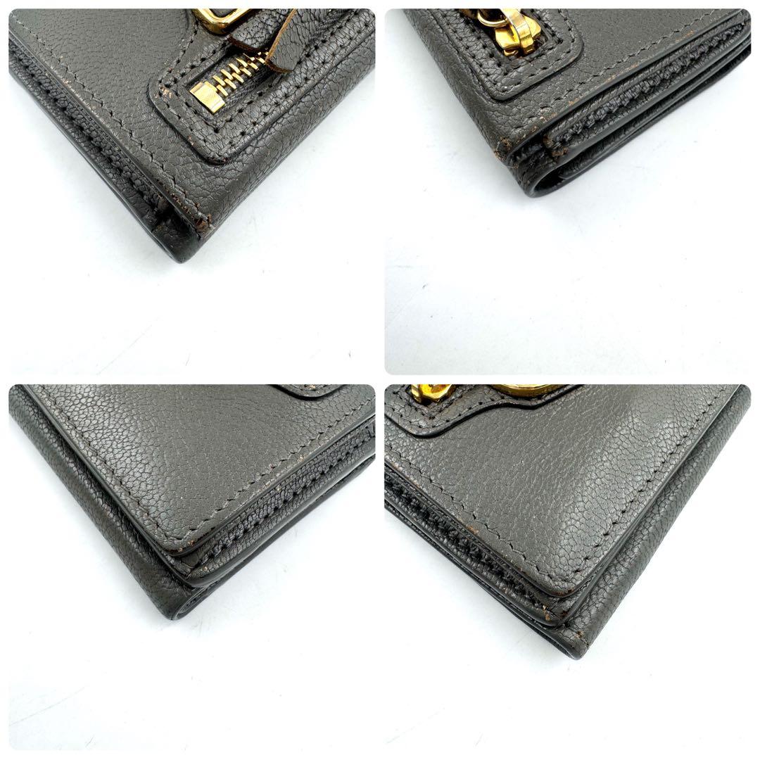 BALENCIAGA✨エッジシティミニウォレット 三つ折り財布 レザー グレー