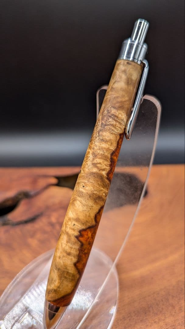 623本花梨　紅白　瘤杢　木軸シャーペン　ボールペン