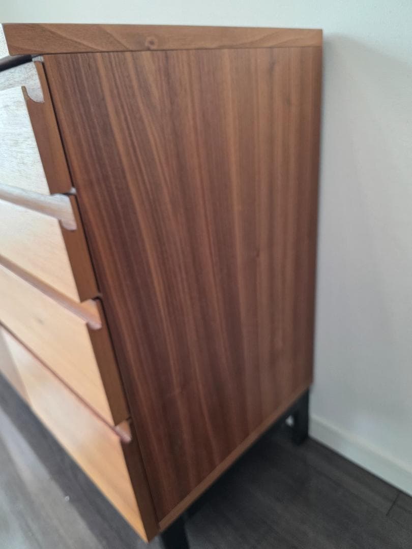 unico 木製キャビネット 2扉 ブラウン