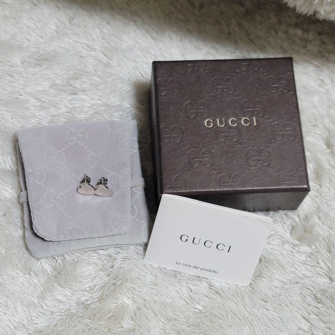 GUCCI グッチ ピアス ハート シルバー925 刻印あり 両耳 箱 保存袋付
