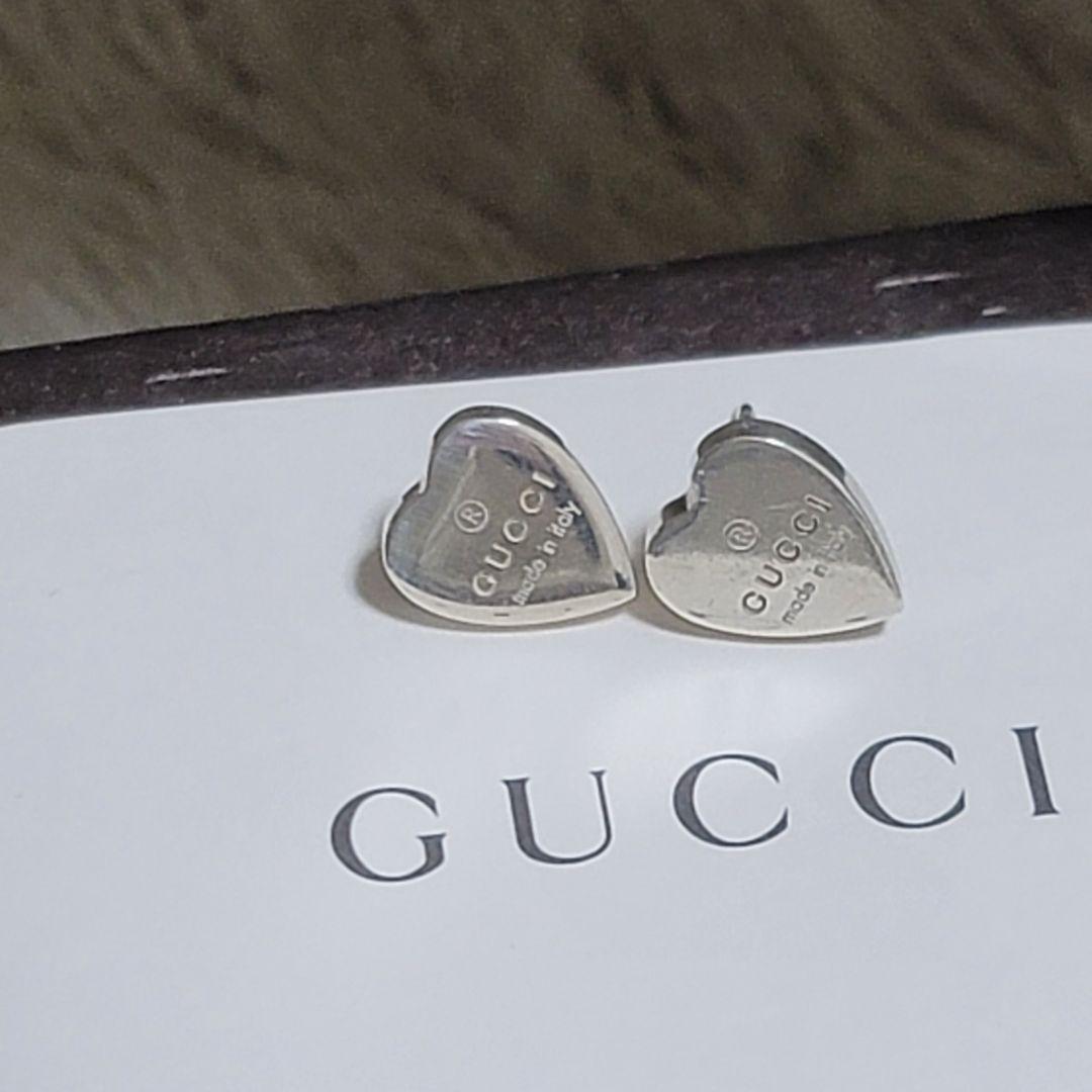 GUCCI グッチ ピアス ハート シルバー925 刻印あり 両耳 箱 保存袋付