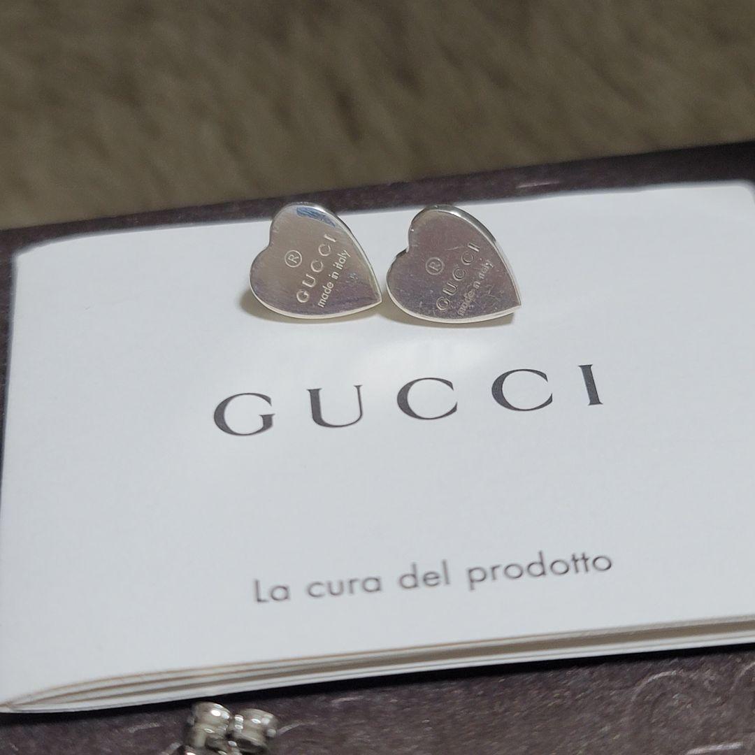 GUCCI グッチ ピアス ハート シルバー925 刻印あり 両耳 箱 保存袋付