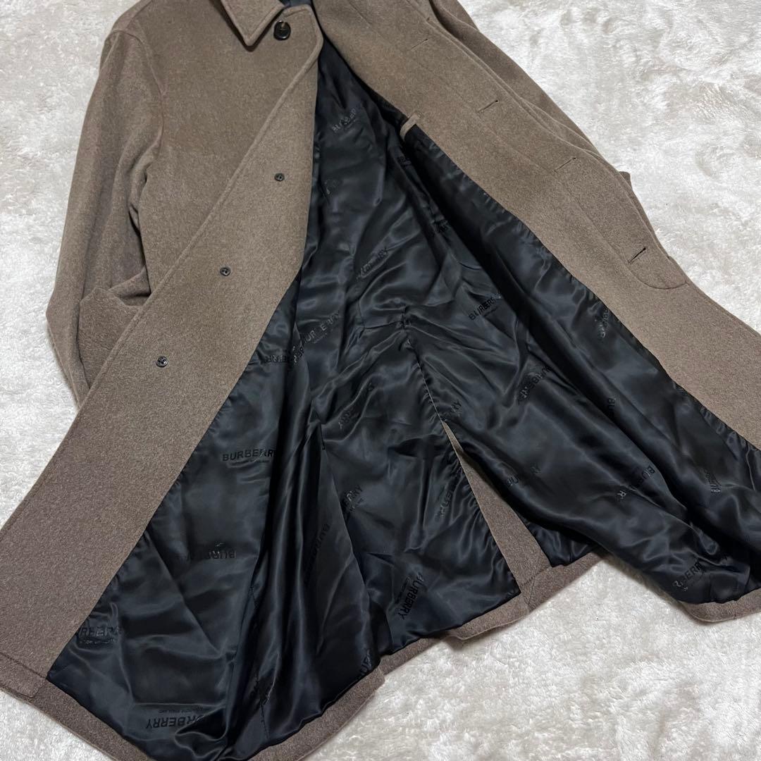 NOA　バーバリー　カシミヤ100% ノバチェック　裏地ロゴ　ロングコート