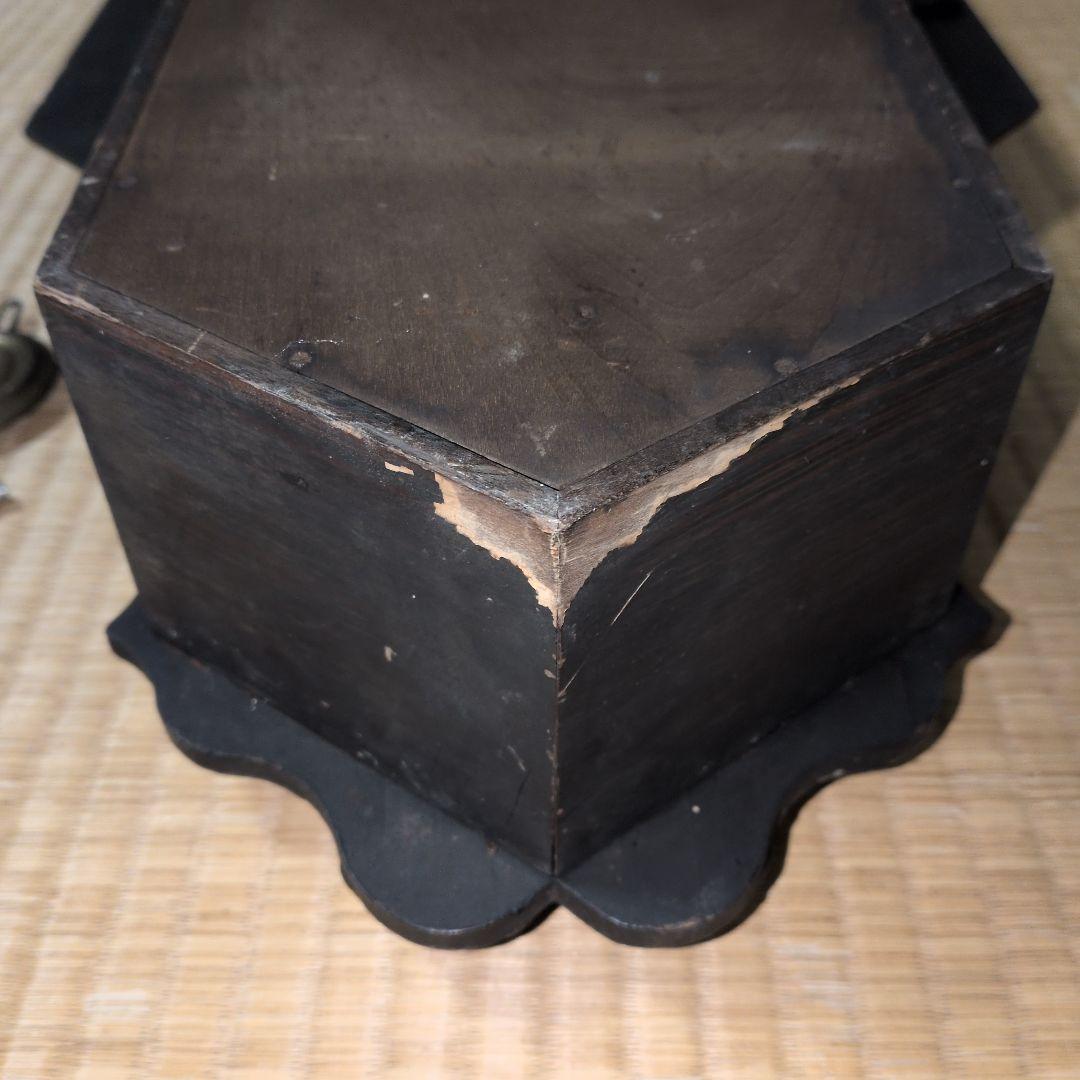 精工舎　稼働品　八角時計　鋲付き　ゼンマイ時計　振り子時計　アンティーク調