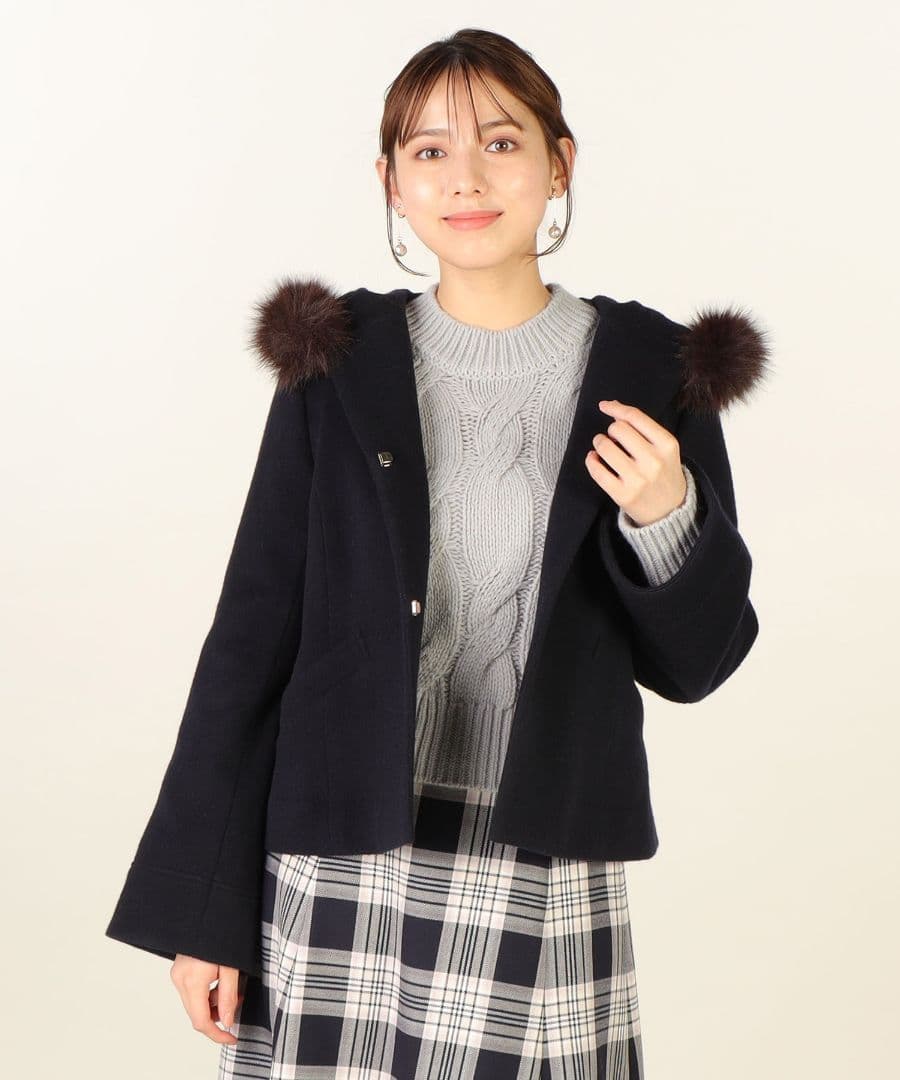新品レッセパッセ♡フードファーショートコート