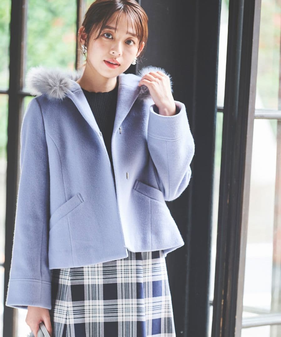 新品レッセパッセ♡フードファーショートコート