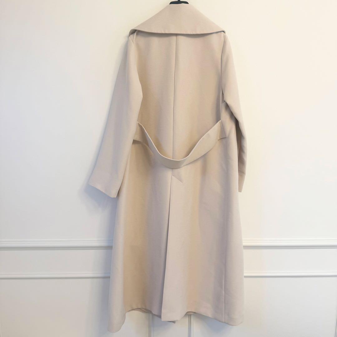 美品 NOBLE ノーブルトリプルクロスワイドカラーロングコート M