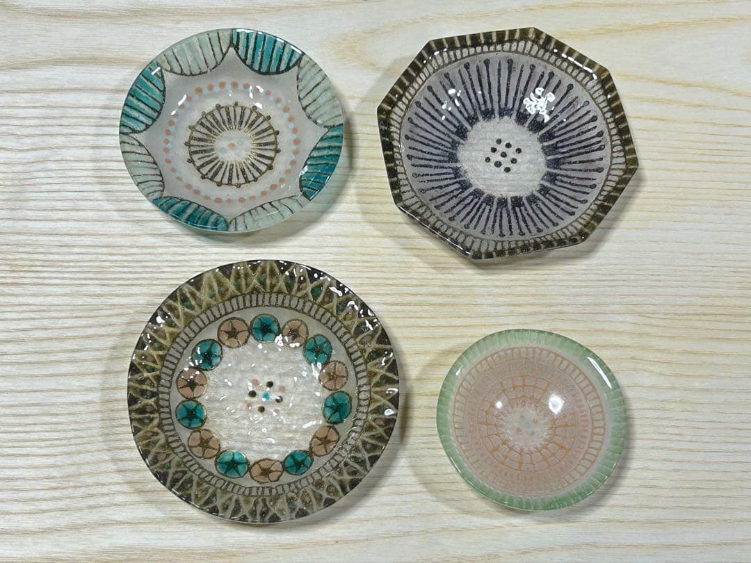 竹中悠記　ガラス小皿　4点まとめて