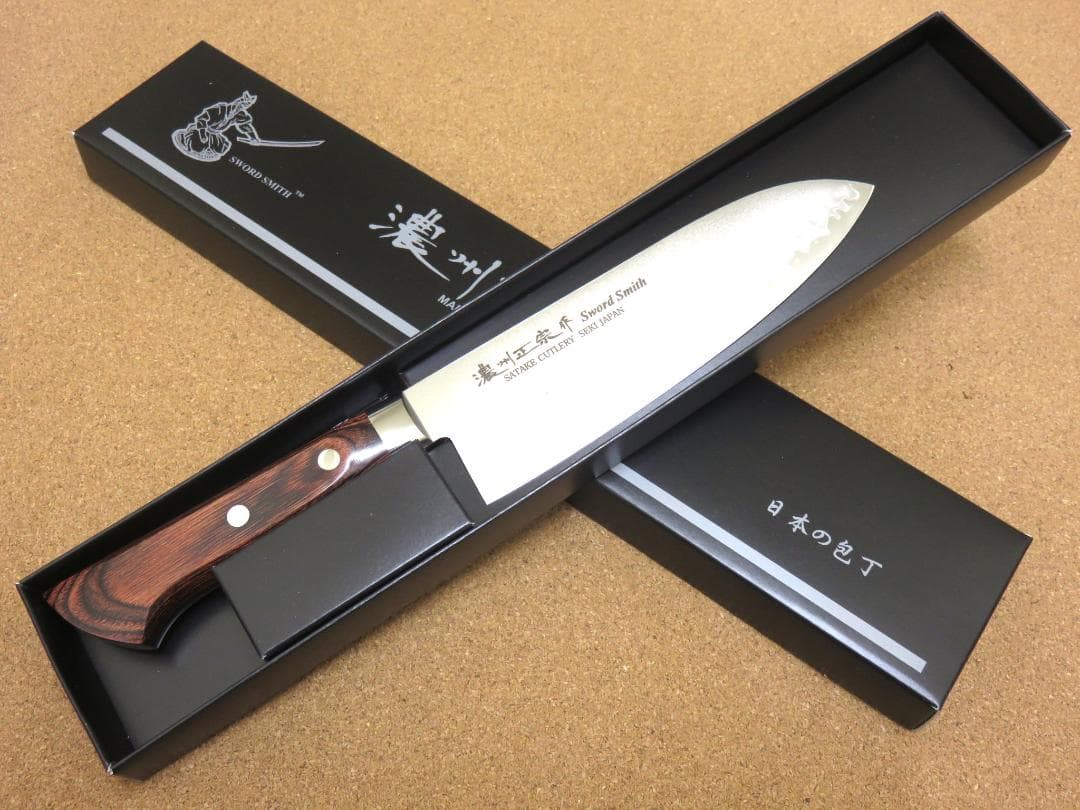 関の刃物 三徳包丁 170mm 濃州正宗作 三層鋼 割込 ステンレス鋼 両刃包丁