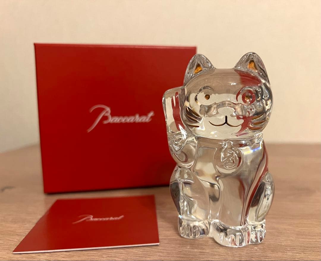 Baccarat バカラ　招き猫　クリスタルガラス　箱付き　まねき猫　未使用