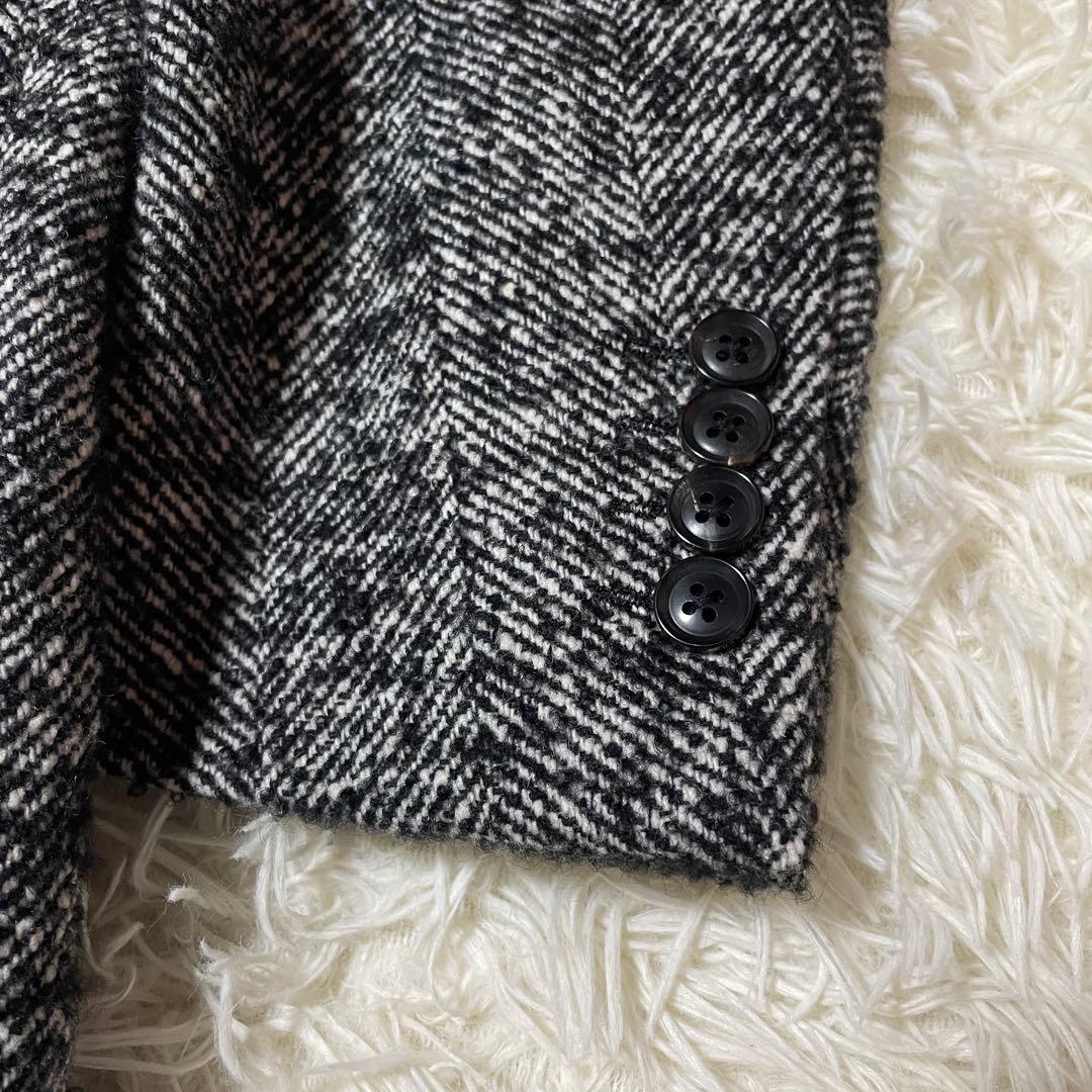 【美品】DAKS ダックス チェスターコート アルパカ ヘリンボーン L相当