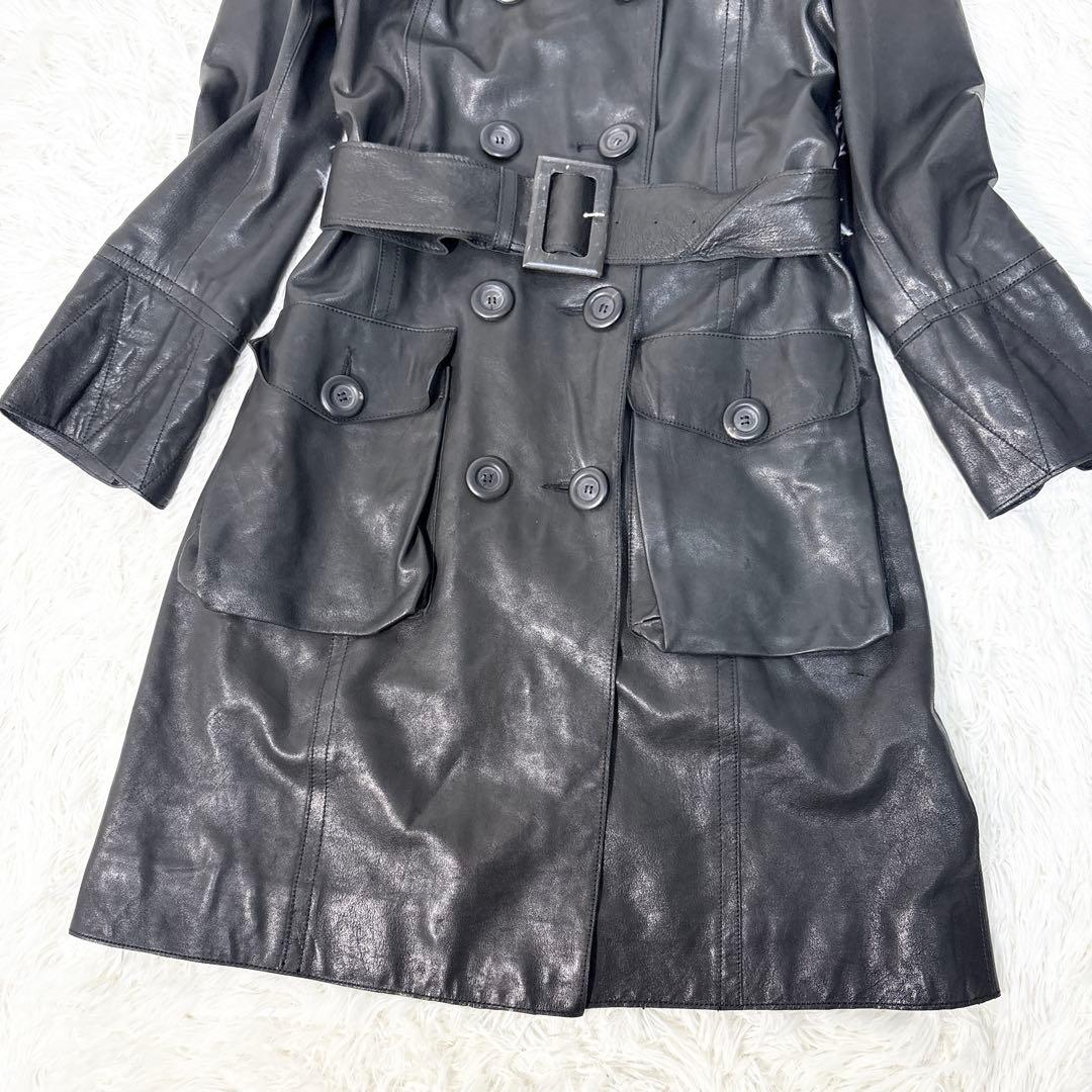 カールドノヒュー リトルニューヨーク レザートレンチコート 羊革 ベルト XS