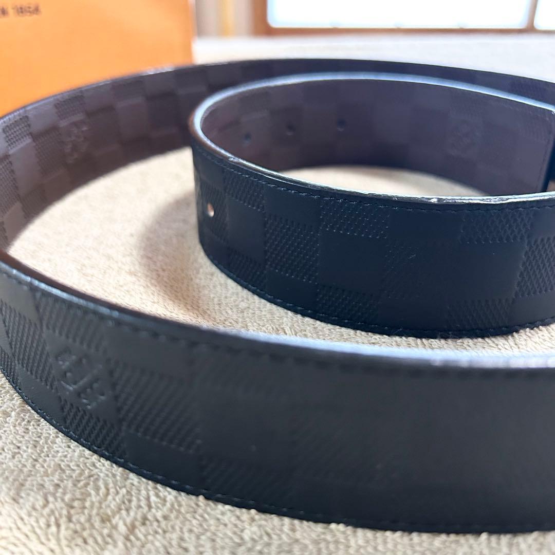 ほぼ未使用品　ルイヴィトン ベルト ダミエ・アンフィニレザー ベルト・ダミエ