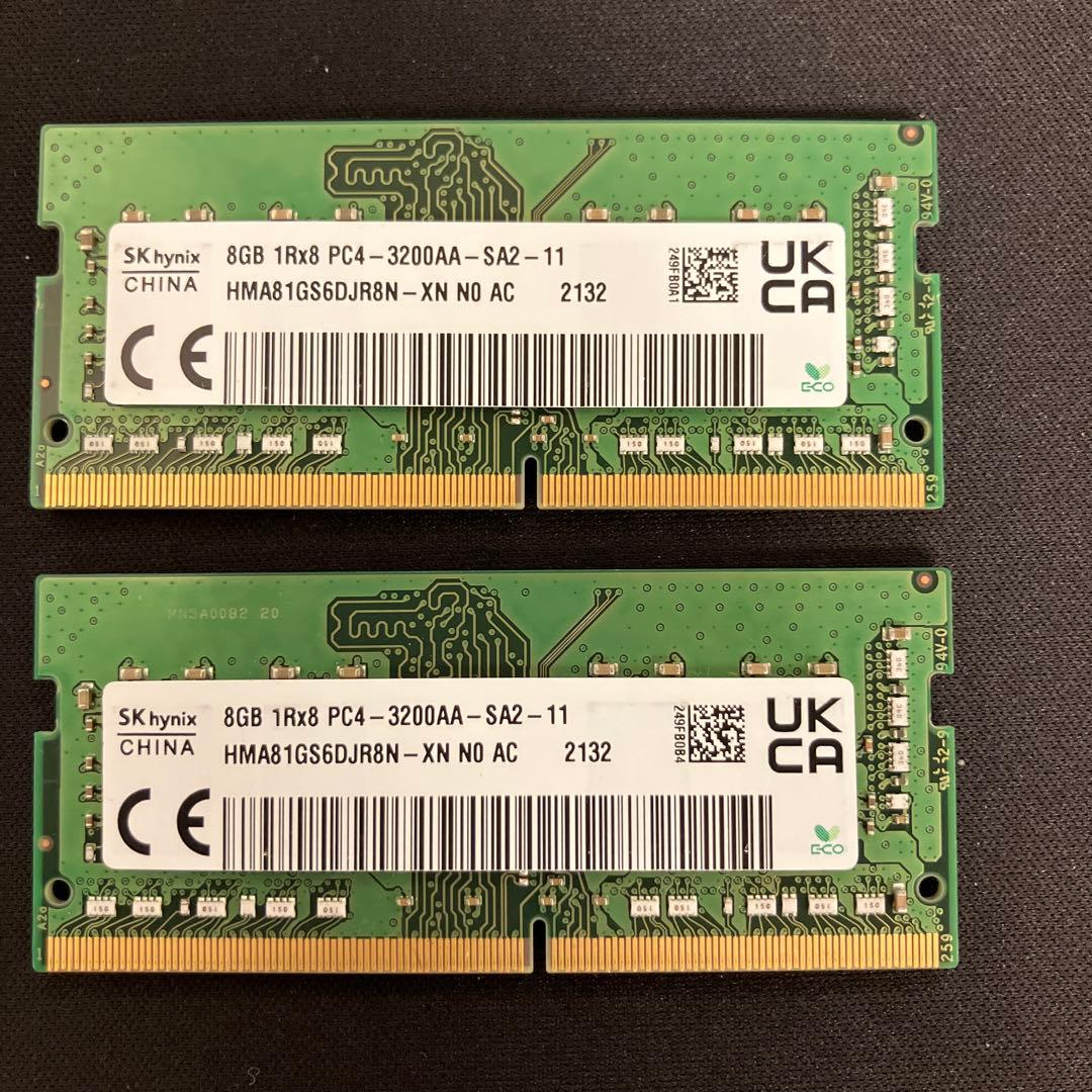 DDR4 16GB （8GB 2枚） SK hynix