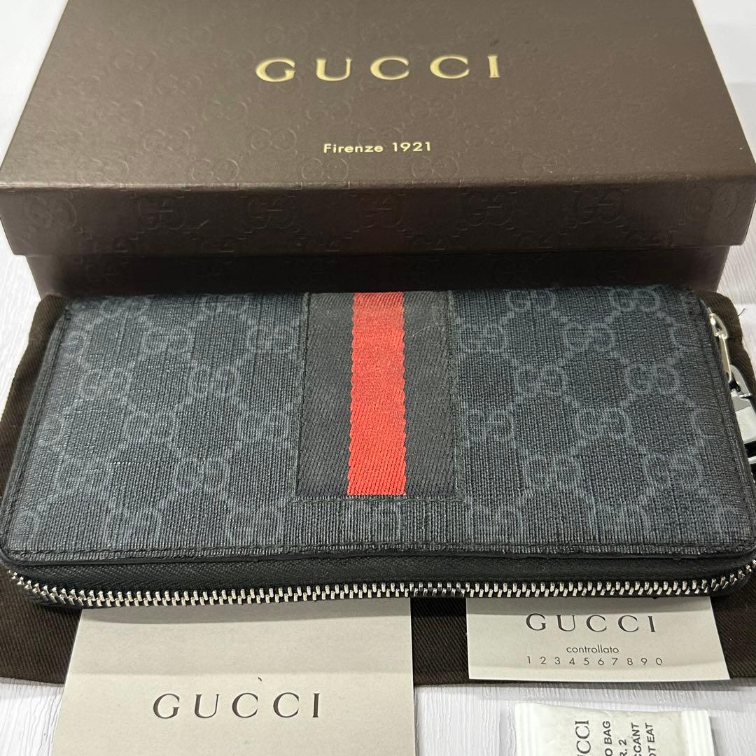 新品同様‼️ グッチ　GUCCI 財布　長財布　GGスプリーム　箱付き