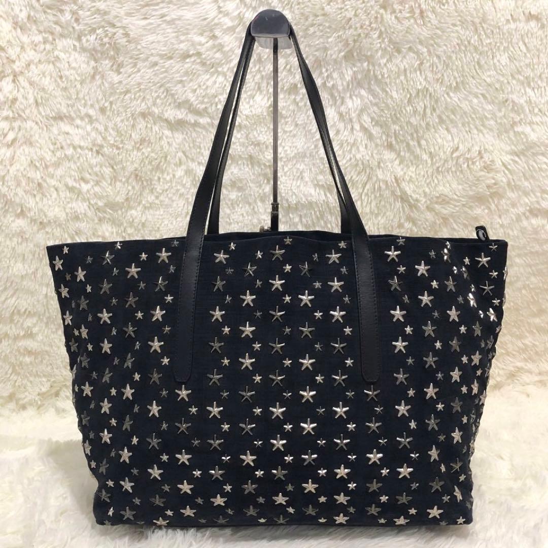 ジミーチュウ　スエードレザー トートバッグ ピムリコ スタースタッズ ブラック