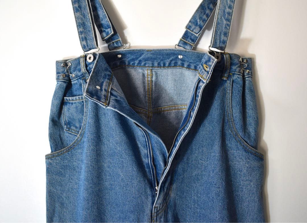 24SS超美品！完売DouDouデニムサロペット股上深め人気ブルーオールインワン