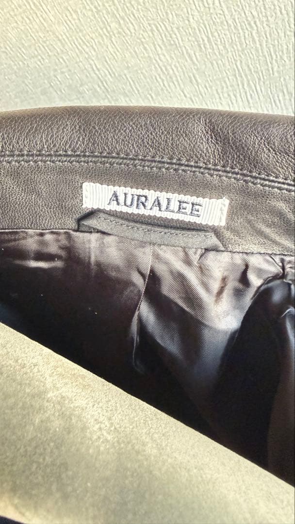 AURALEE 襟レザー今期ステンカラーコート サイズ4 ブラック