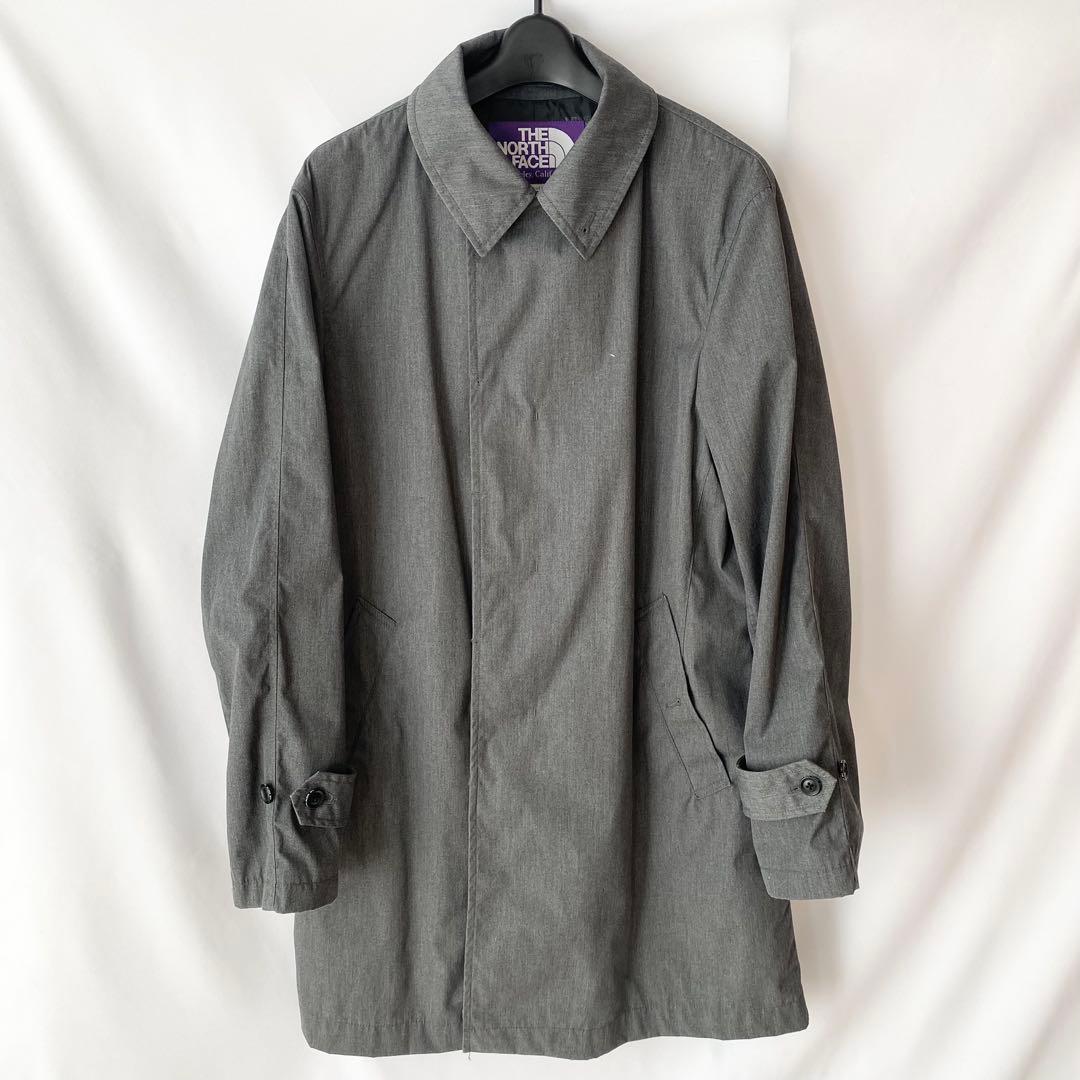 THE NORTH FACEビームス別注Mステンカラーコートパープルレーベル灰色