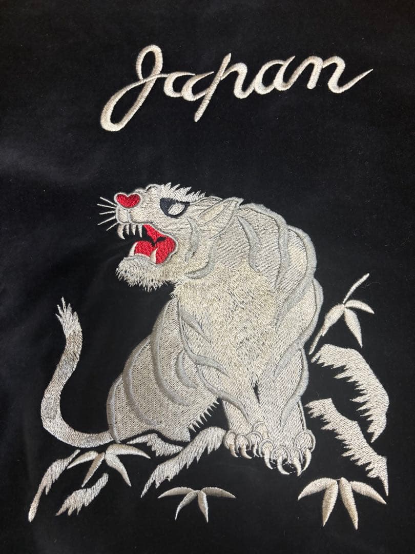 [超激レア]別珍 スーベニアジャケット スカジャン 国連 白虎 舞妓 五重塔