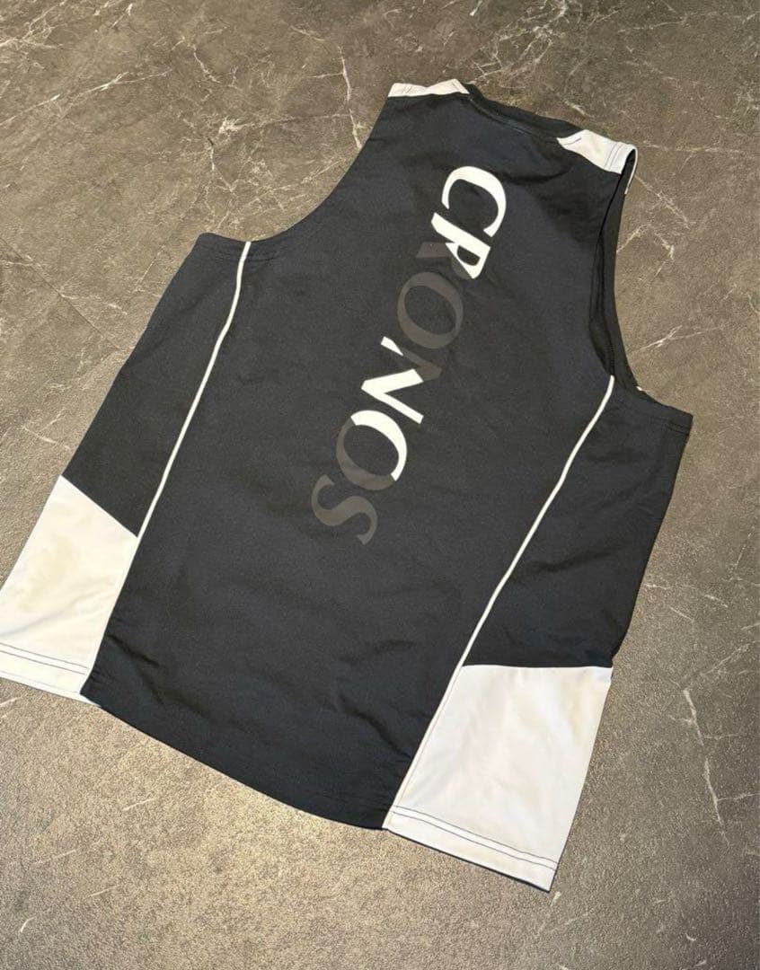 【即完売品、現在入手困難】CRONOS タンクトップ S 黒/白　クロノス