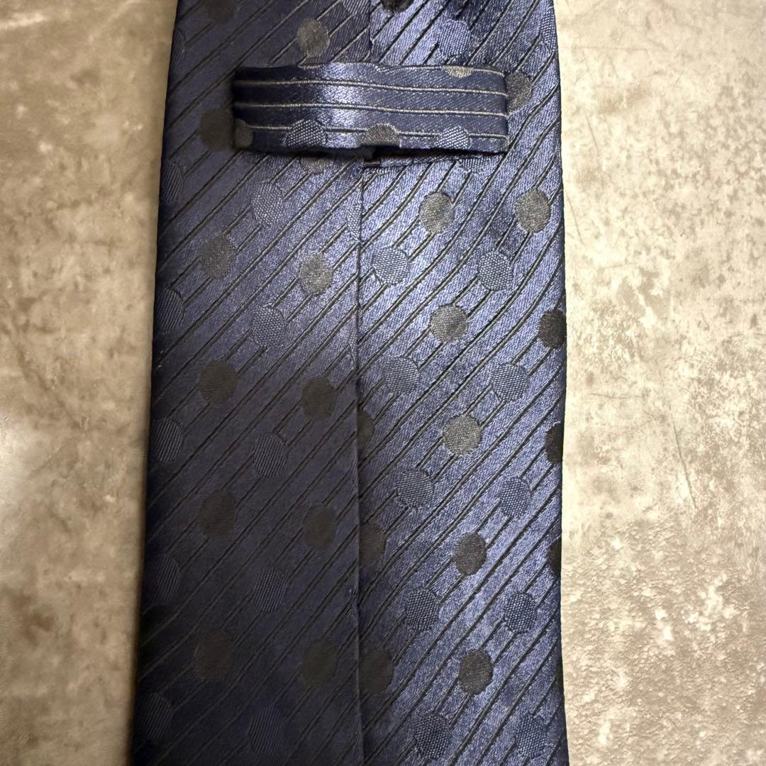【✨極美品✨】Ermenegildo Zegna ネクタイ ネイビー 水玉模様
