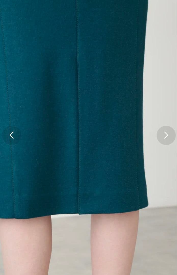 新品 ピンキー&ダイアン ウールスムースカッティングタイトスカート 緑36