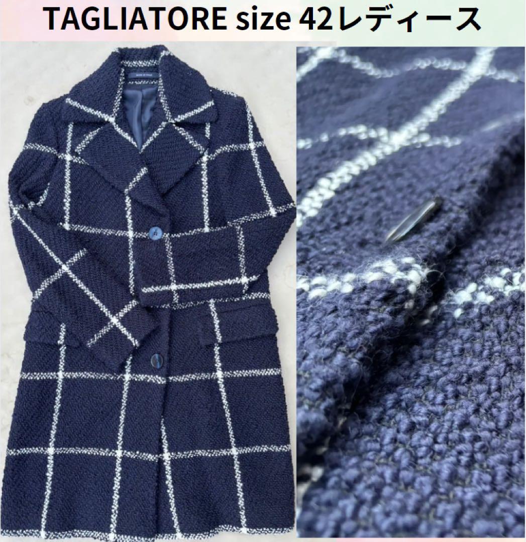 TAGLIATORE ウインドウペン コート 42サイズ レディース