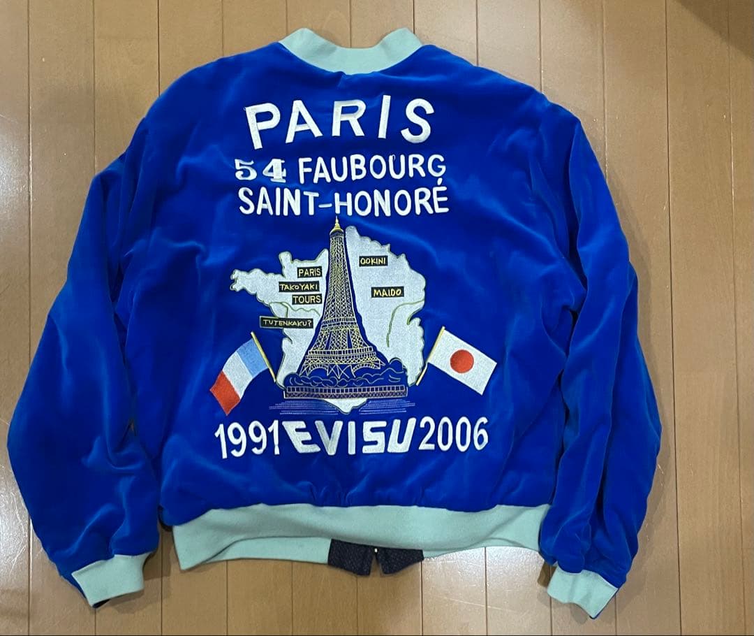 EVISU evisu スカジャン青　スーベニアジャケット　40 希少なデザイン