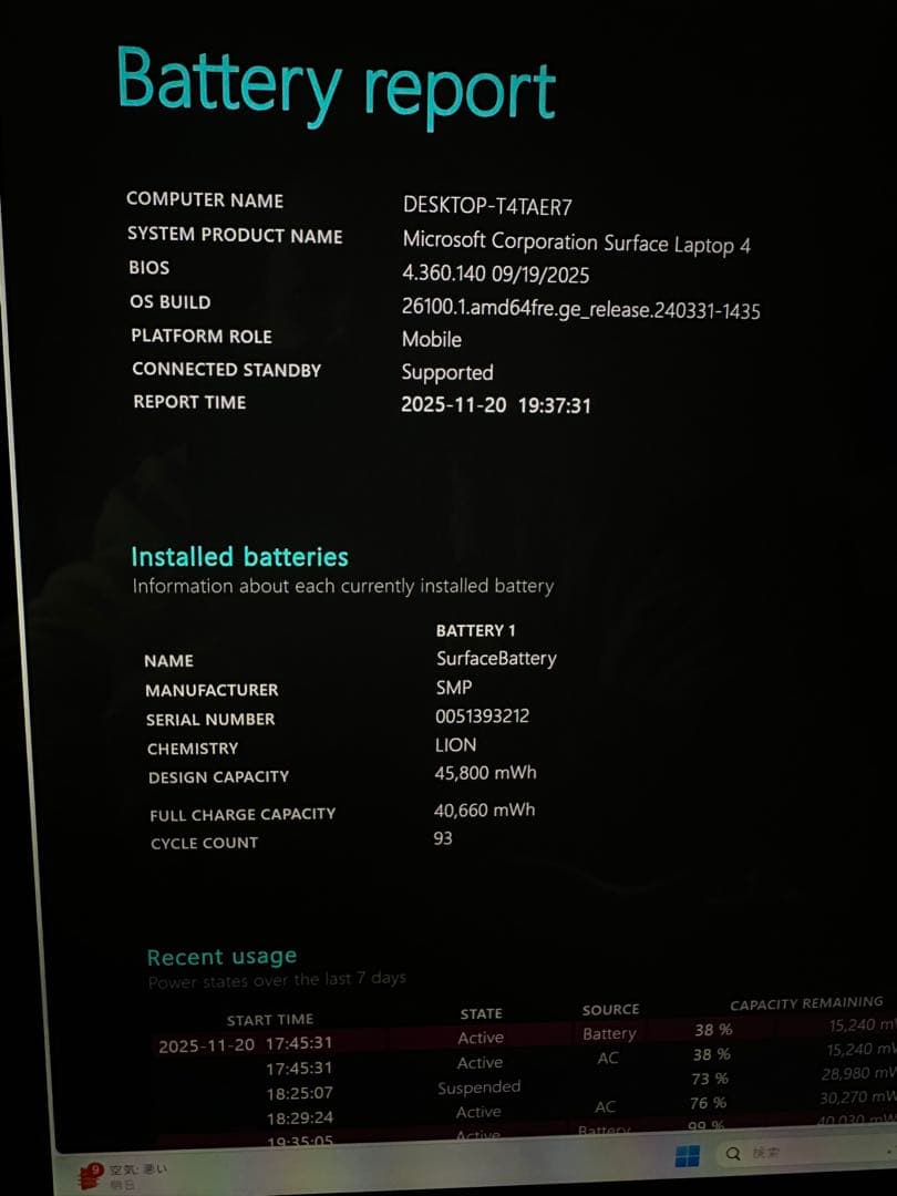 4.Surface Laptop 4 Ryzen 7 16Gb タッチパネル