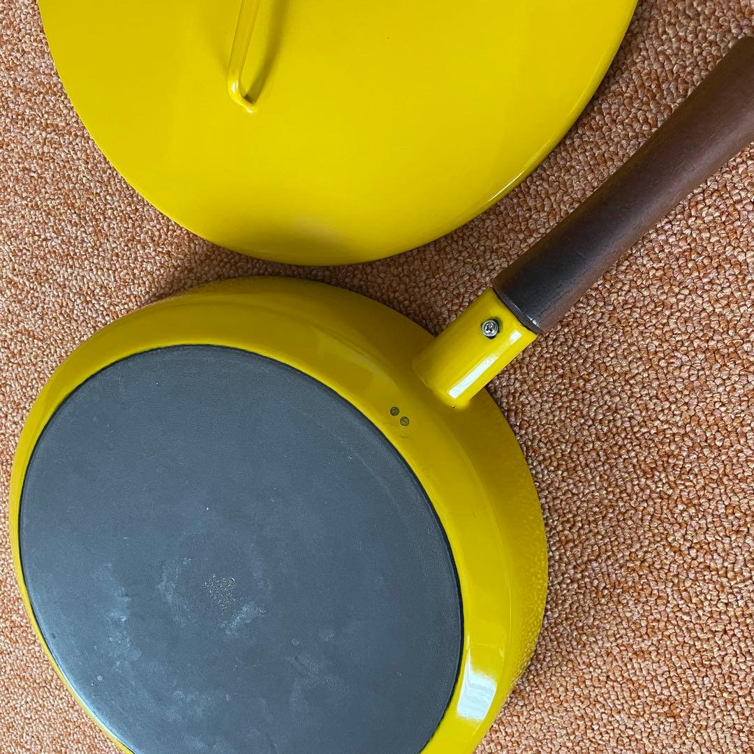 vintage DANSK◼︎イエロー◼︎木製ハンドル30cmフライパン◼︎美品