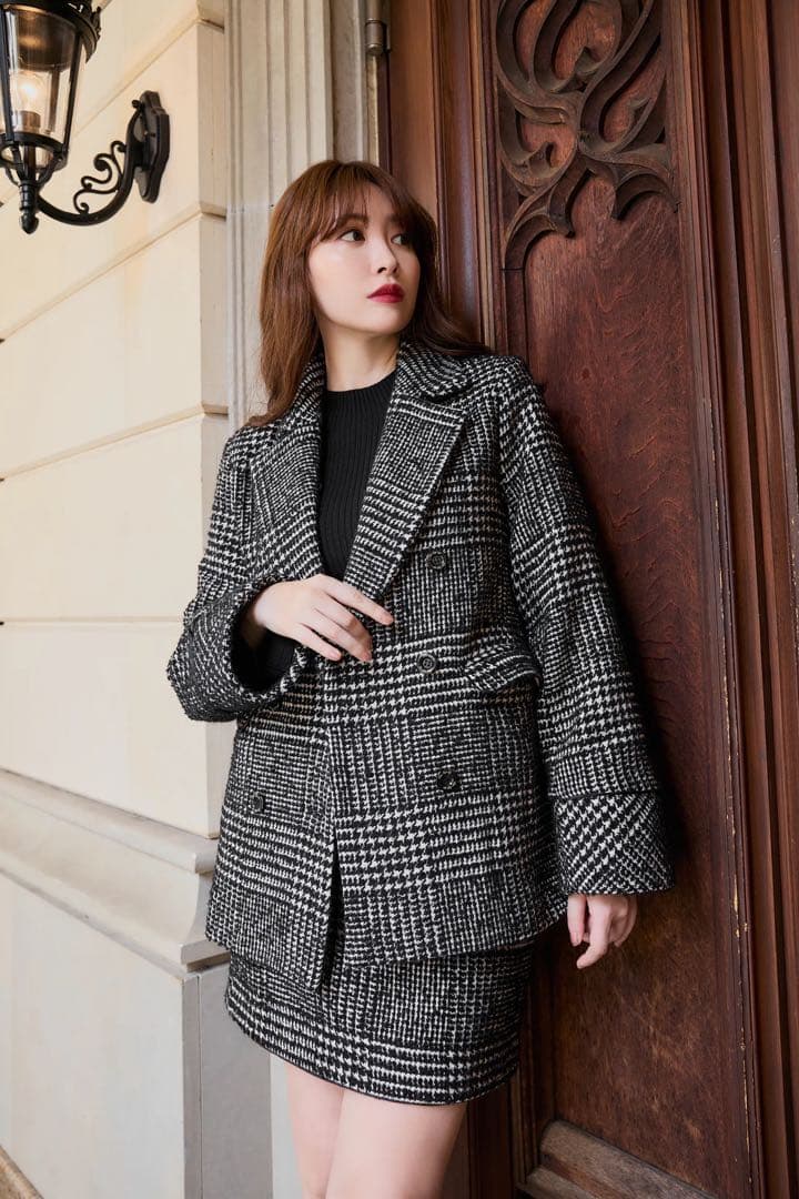 ジャケット・アウター Her lip to Hemingway Check Tweed Jacket
