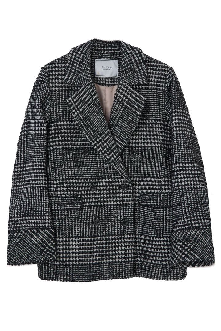 ジャケット・アウター Her lip to Hemingway Check Tweed Jacket